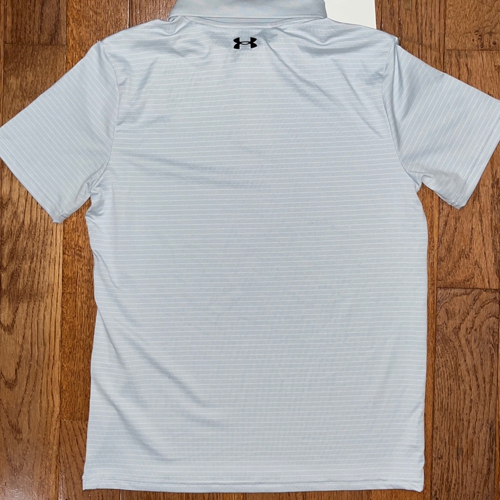 NWT Under Armour Youth Striped Polo Shirt Sz L - Picture 4 of 4